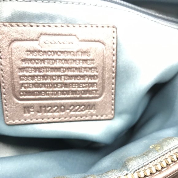 COACH XL Silver Jacquard Fabric Shoulder Bag - Picture 7 of 7